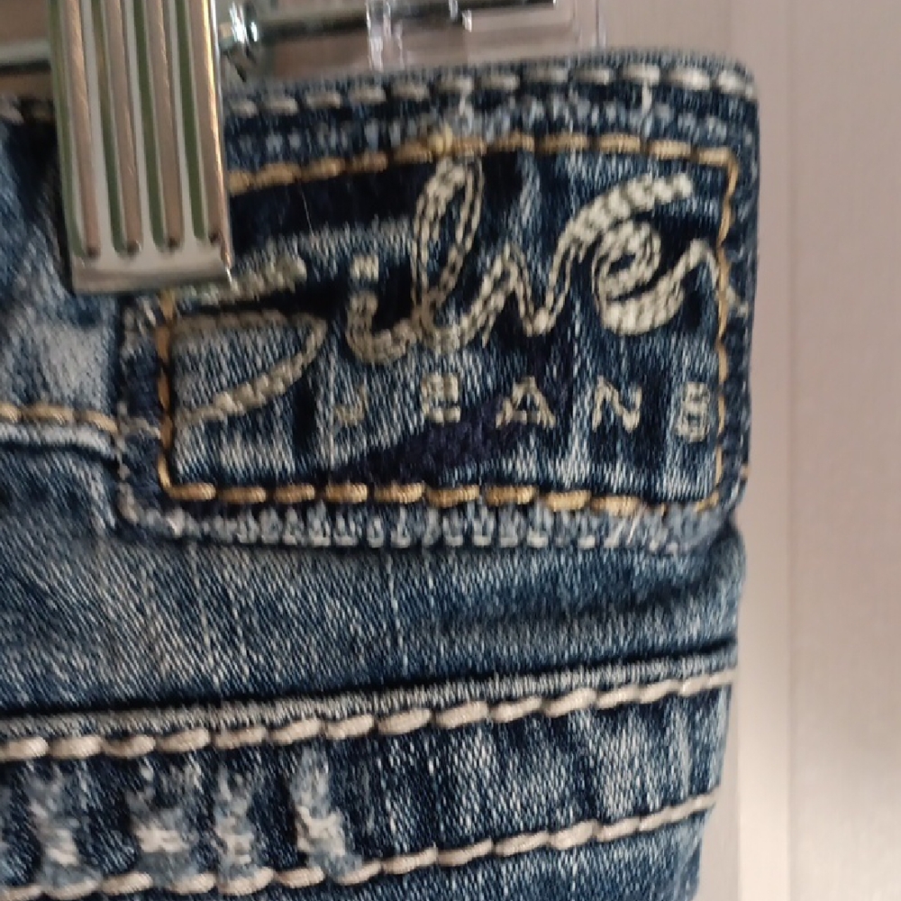 Womens Silver Y2K Jeans Blue Flare & Wide Leg Denim Distressed - Picture 9 of 13